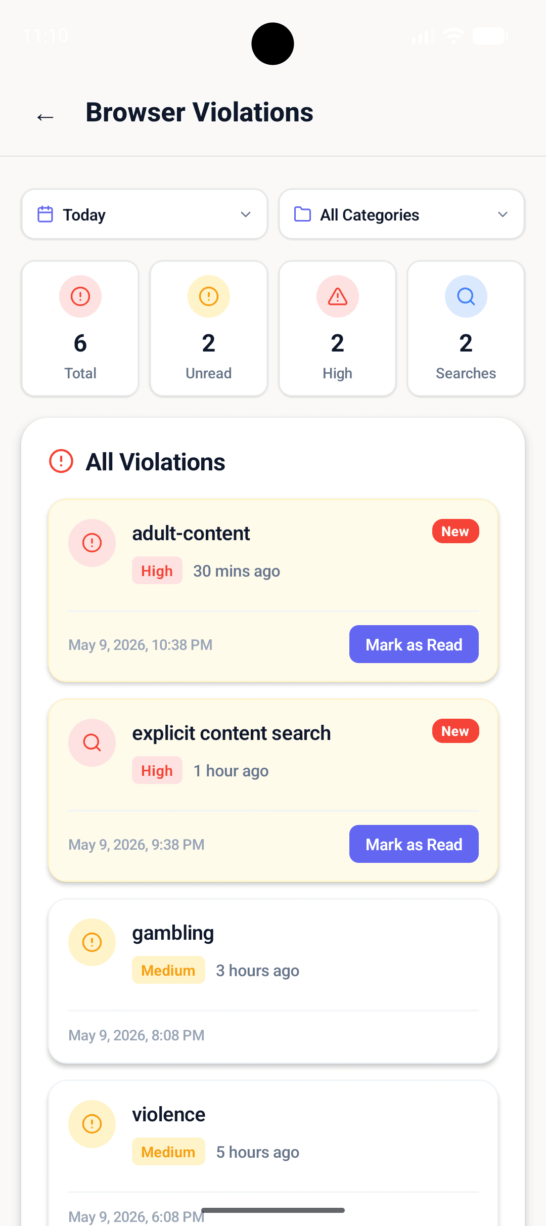 Real-time alerts — SafeAnywhere Shield