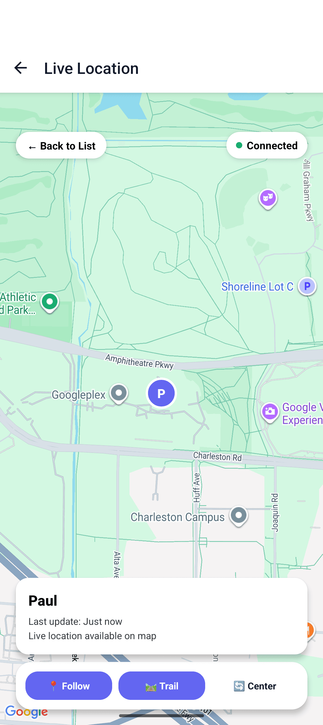 Live location — SafeAnywhere Shield